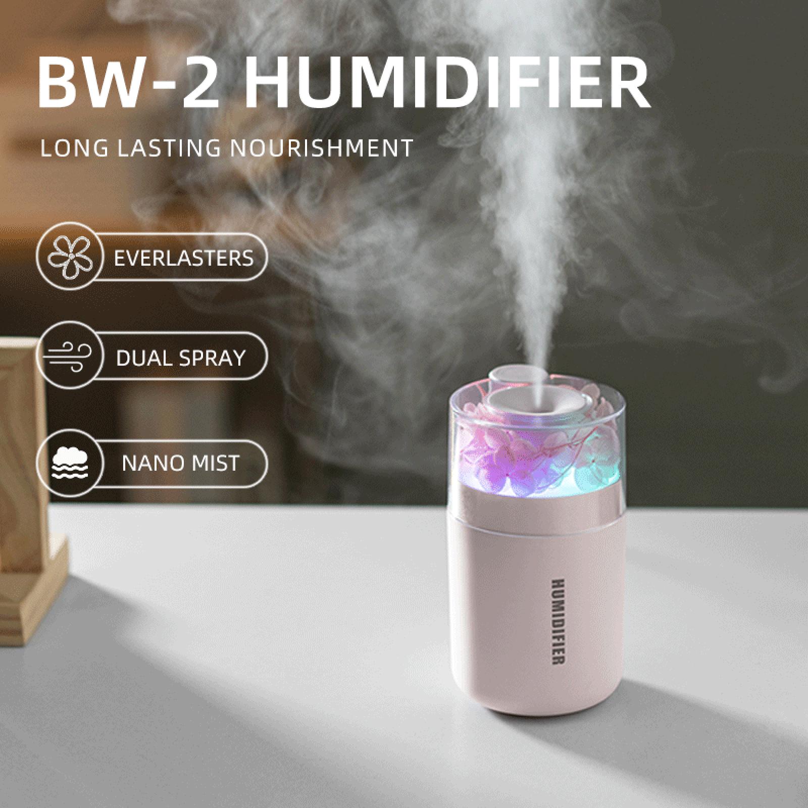 

2026 New Eternal Flower Air Humidifier USB Portable Essential Oil Purifier Aromatherapy Mist Maker Color Lights for Car Home humidifier белый
