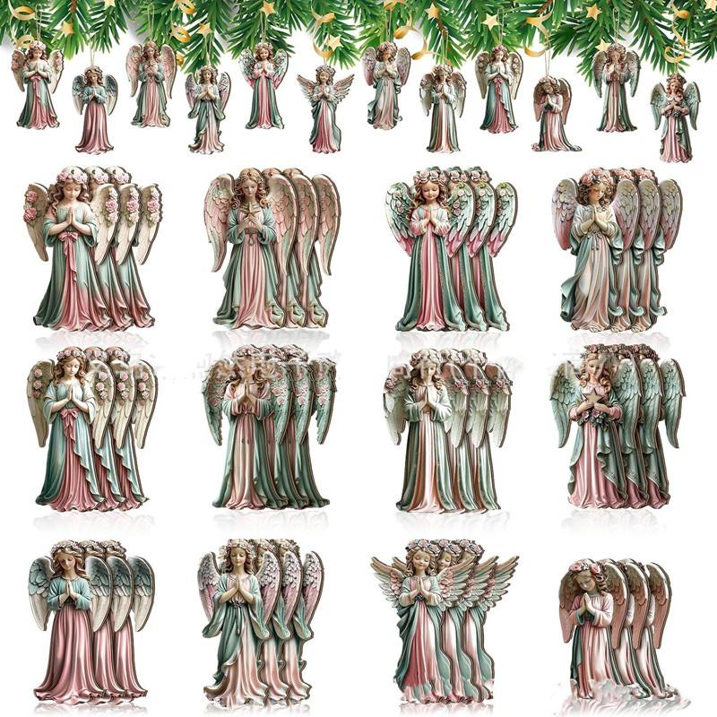 

Рождественское деревянное украшение в виде ангела – Подвесной декор в винтажном стиле для рождественской елки, дома и вечеринки, Деревенское деревянное украшение на елку в виде ангела Maximum side 8cm