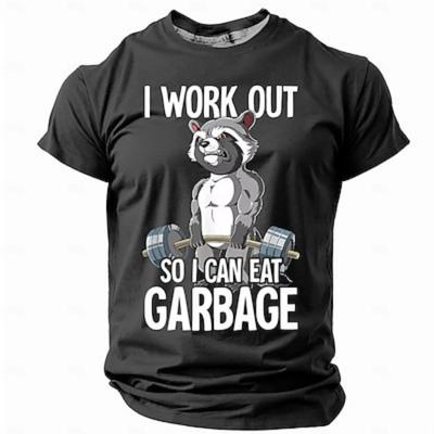 Animal Drôle Rétro Vintage Décontracté Street Style Homme T-shirt Tee Manches Courtes Col Rond Vêtements Printemps Été
