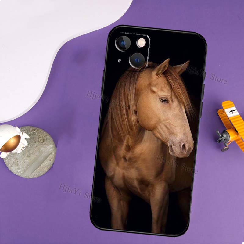 Beautiful Elegant Brown Horses Case For iPhone 14 13 Pro X XS Max XR 7 8 Plus Cover For iPhone 14 12 Mini 11 Pro Max SE 2020