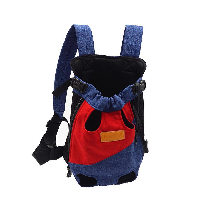 Double Shoulder Portable Travel Backpack Outdoor Pet Dog Carrier Bag Pet Dog Front Bag Mesh Backpack