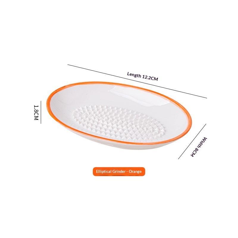 Piatto Grattugia per Aglio in Ceramica Stile Giapponese Lavabile in Lavastoviglie Porcellana per Uso Alimentare Grattugia per Zenzero Wasabi per Pulizia Facile