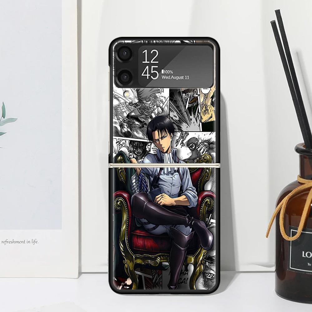 

Attack-Titan Anime Phone Case For Samsung Galaxy Z Flip 7 Flip7 Zflip 6 Flip6 5 Flip5 4 Flip4 3 Flip3 5G Fundas Black Cover Gala Samsung Z Flip 5