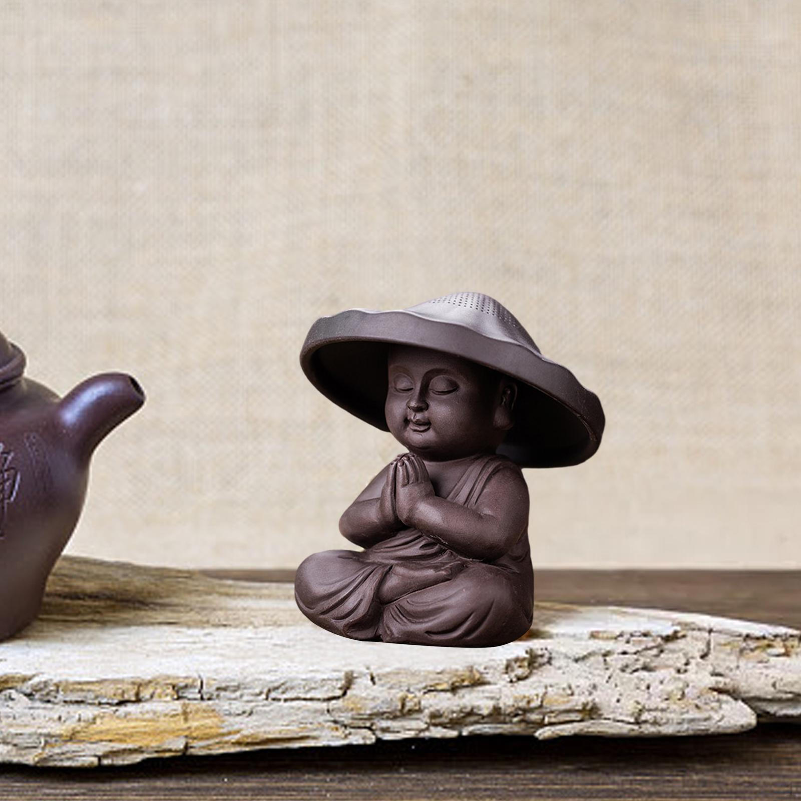 Статуэтка сидящего Будды, коллекционная фигурка для медитации, скульптура для чаепития, питомец для чая. Style C