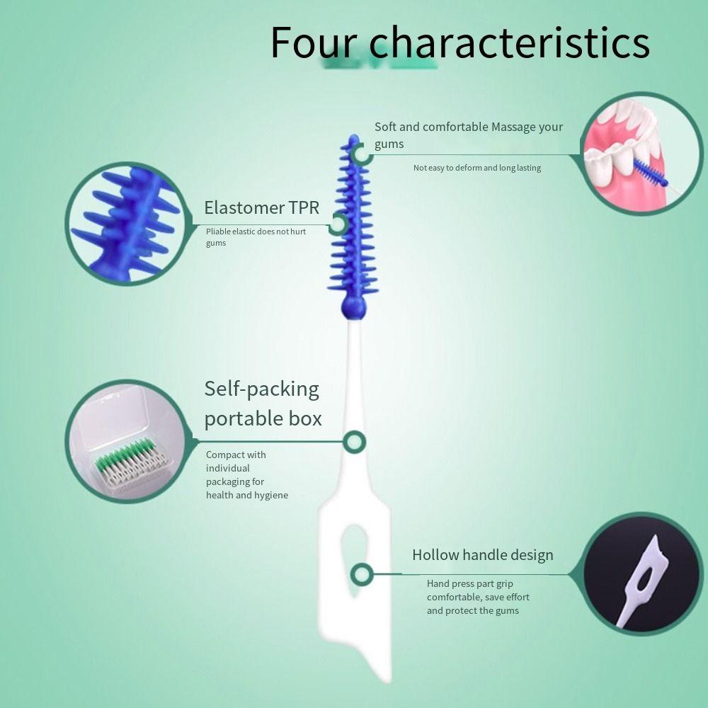 160Pcs Orthodontics Braces Silicone Interdental Brushes Clean Between Teeth Toothbrush  Adult