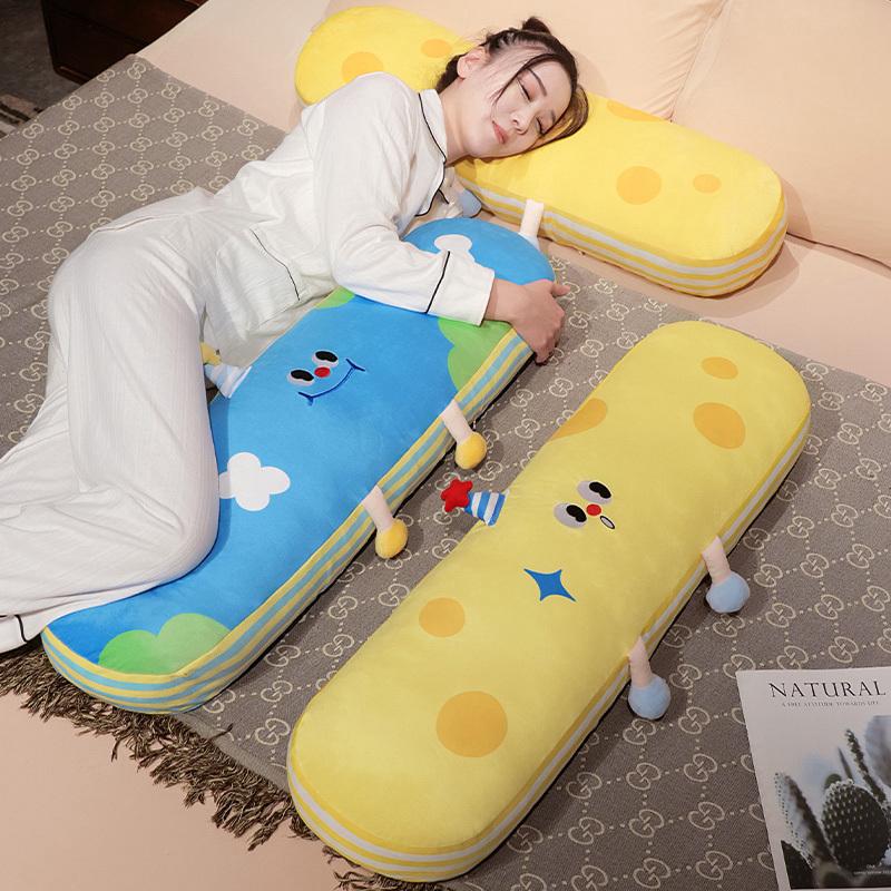 Big Long Cute Cheese Plush Toy Soft Cartoon Blue Cheese Doll Stuffed Sleep Hug Pillow Children Room Bed Decor Birthday Gift