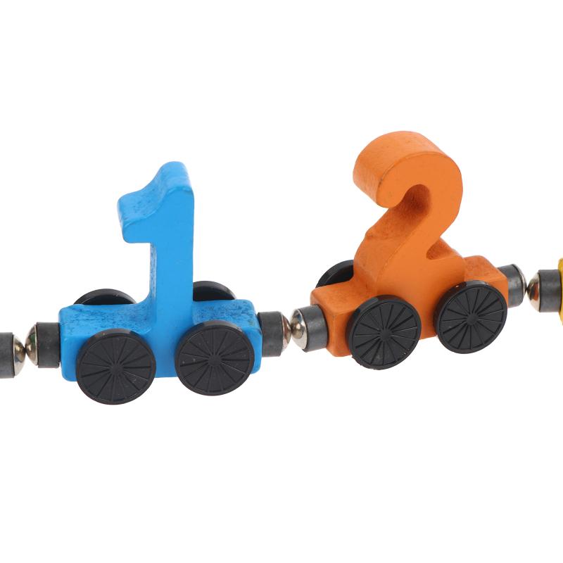 Wooden Magnetic Number Train Set Non Toxic Materials For Toddlers Early Math Learning
