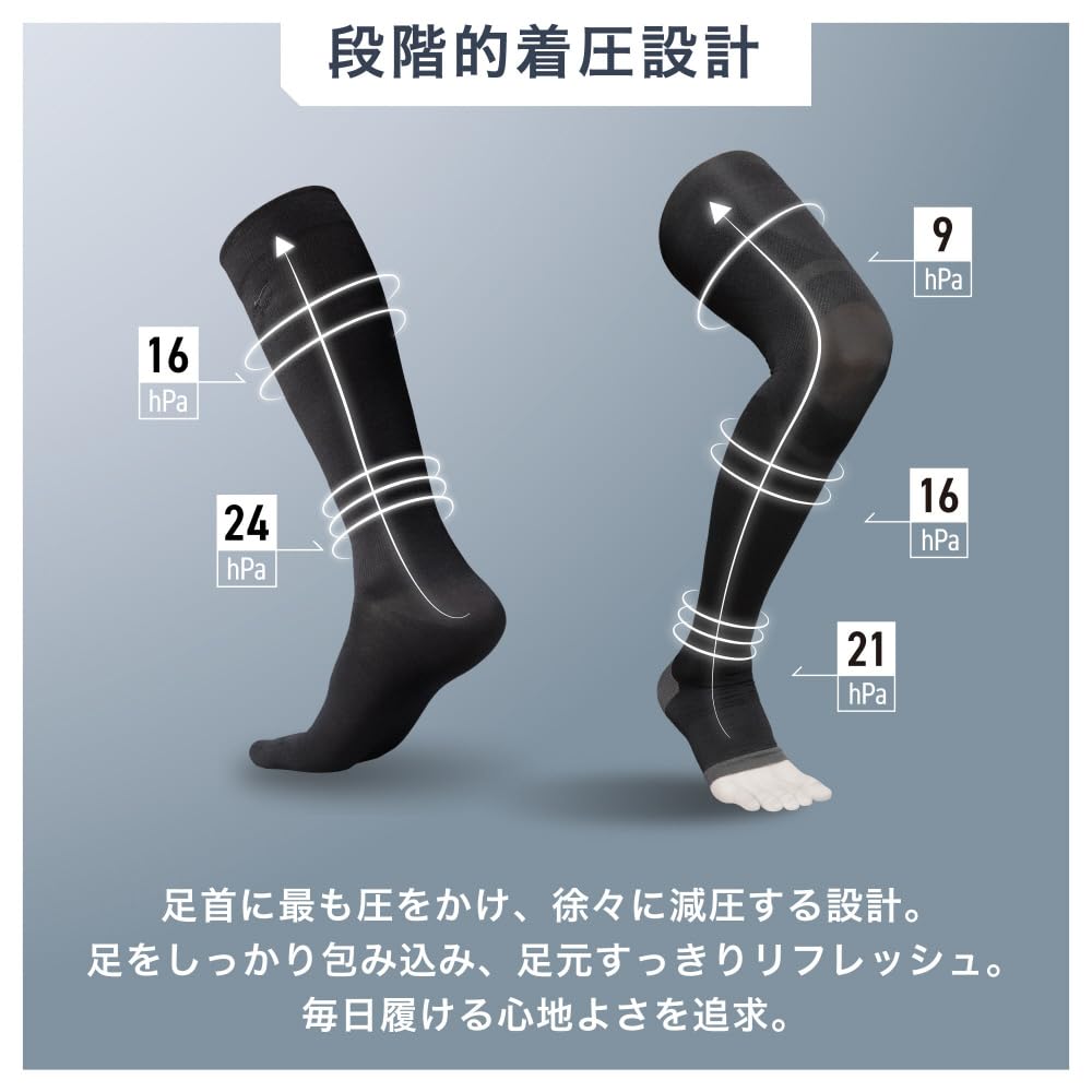 Compression Refresh OFF Gradual Durable for L [Mizuno] Tights, Socks, Type, Compression, Deodorant, Thighs, Men, C2JXA611, Black,