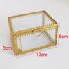 Glass Vintage Jewelry Box Octagon Jewelry Display Organizer Vanity Cabinet Decor Keepsake Cosmetic Makeup Storage Jewelry Box