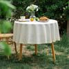 Linen Cotton Round Tablecloth Ruffle Table Cloth Vintage Dining Table Cover For Kitchen Coffee Table Party Birthday  Decor
