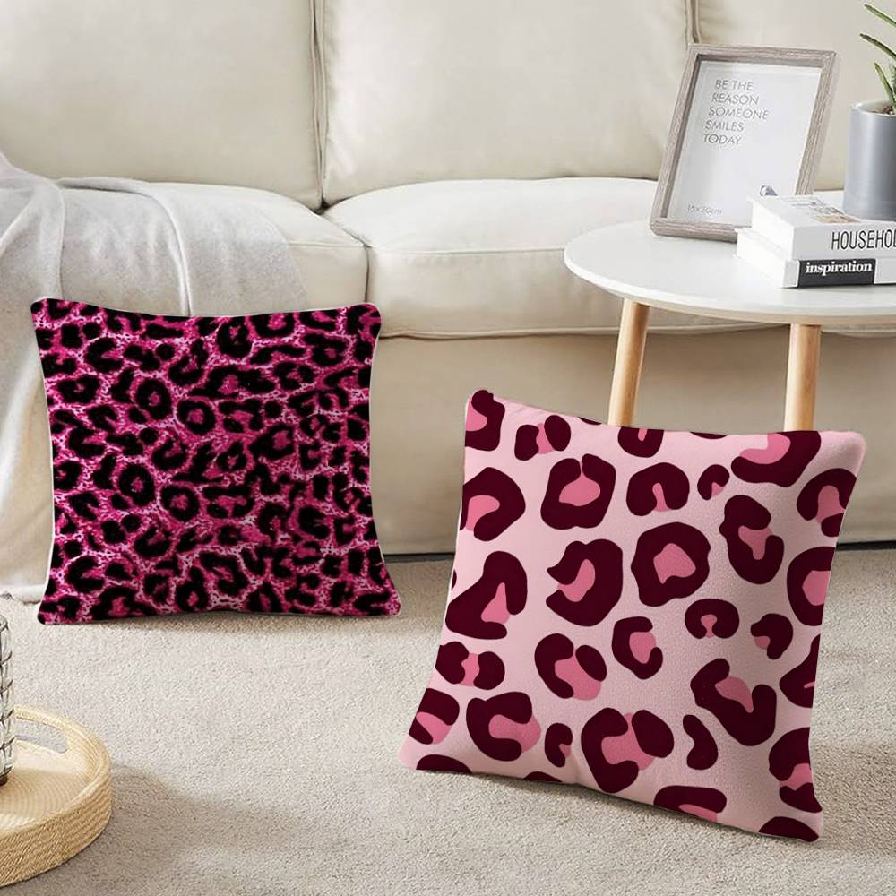 Pink Leopard Pattern Pillow Case Home Decor Throw For Sofa Bed Car Room Decor Gift Idea