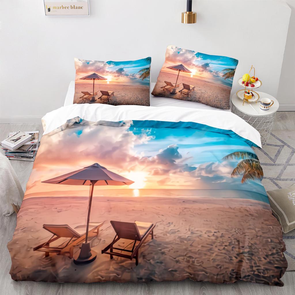 Sea Wave Duvet Covers Beach Rainbow Bedding Collection Seaside Comforter Cover QueenKingFullTwin Size Quilt Cover For Girls Boys