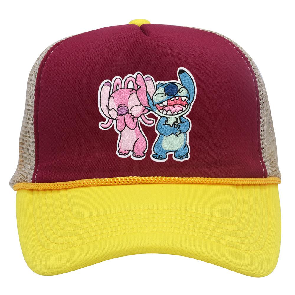 Labeling cartoon Stitch net hat color matching men's and women's baseball caps outdoor travel sunshade truck hat tide