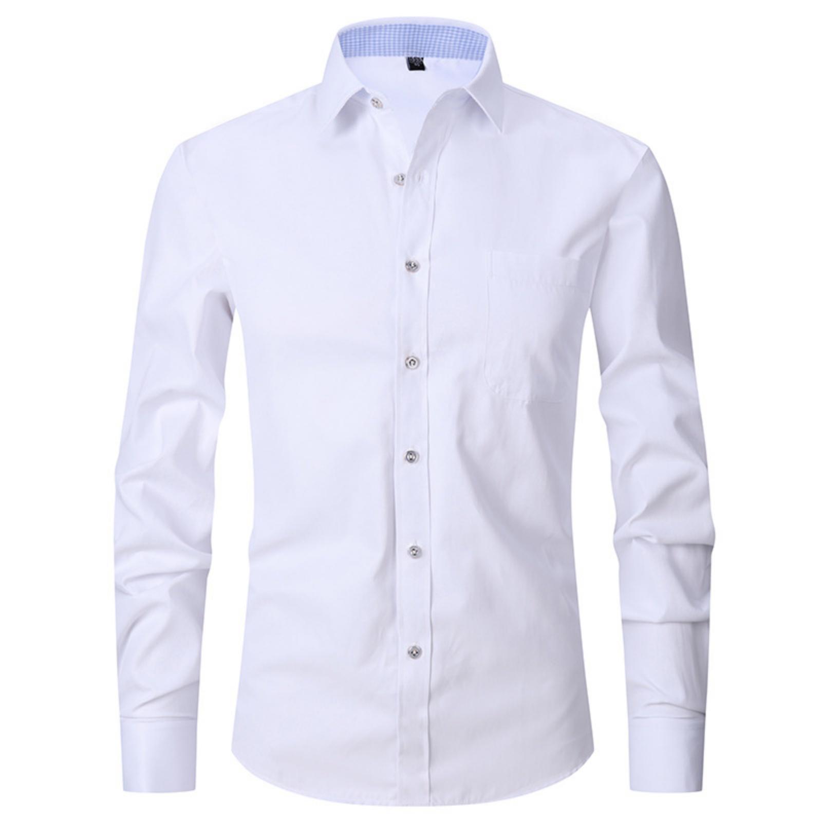

Men s Large-sized Checked Long-sleeved Shirt, Digital Printed Lapel Light Button Shirt For Men L білий