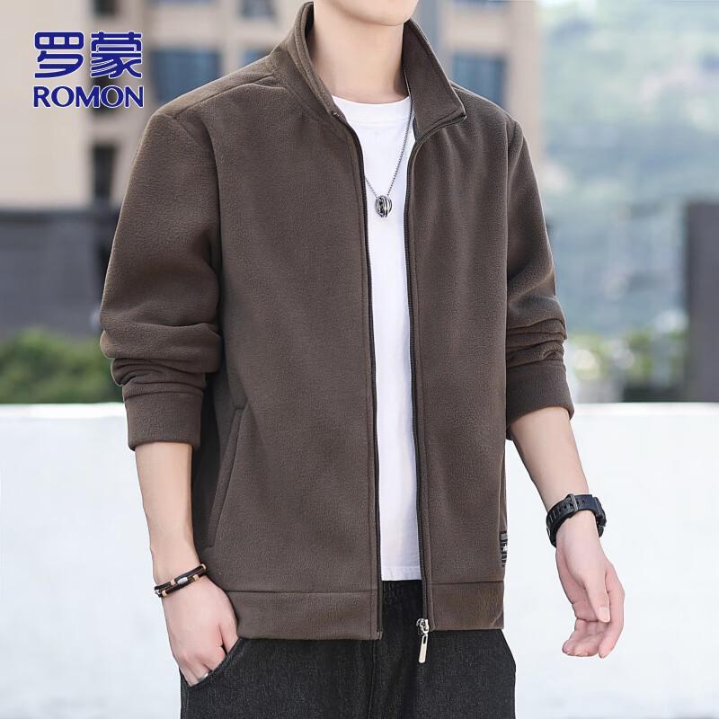 Romon Men's Casual Fleece Jacket