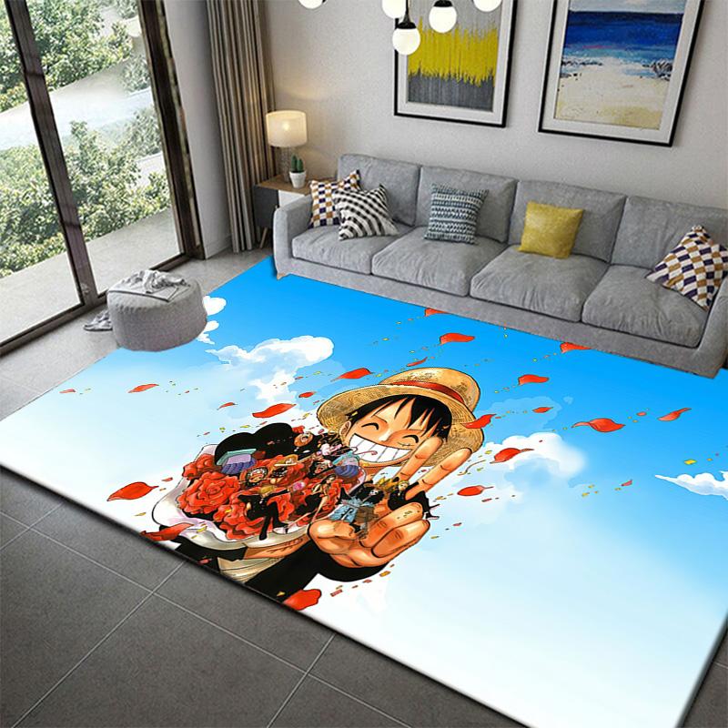 One Piece Vibrant Color Print Rug Soft Non-Slip Floor Mat for Home Decor