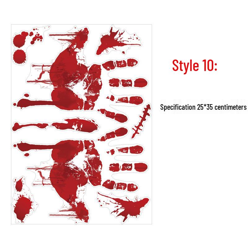 Halloween Blood Handprint & Bat Wall Stickers