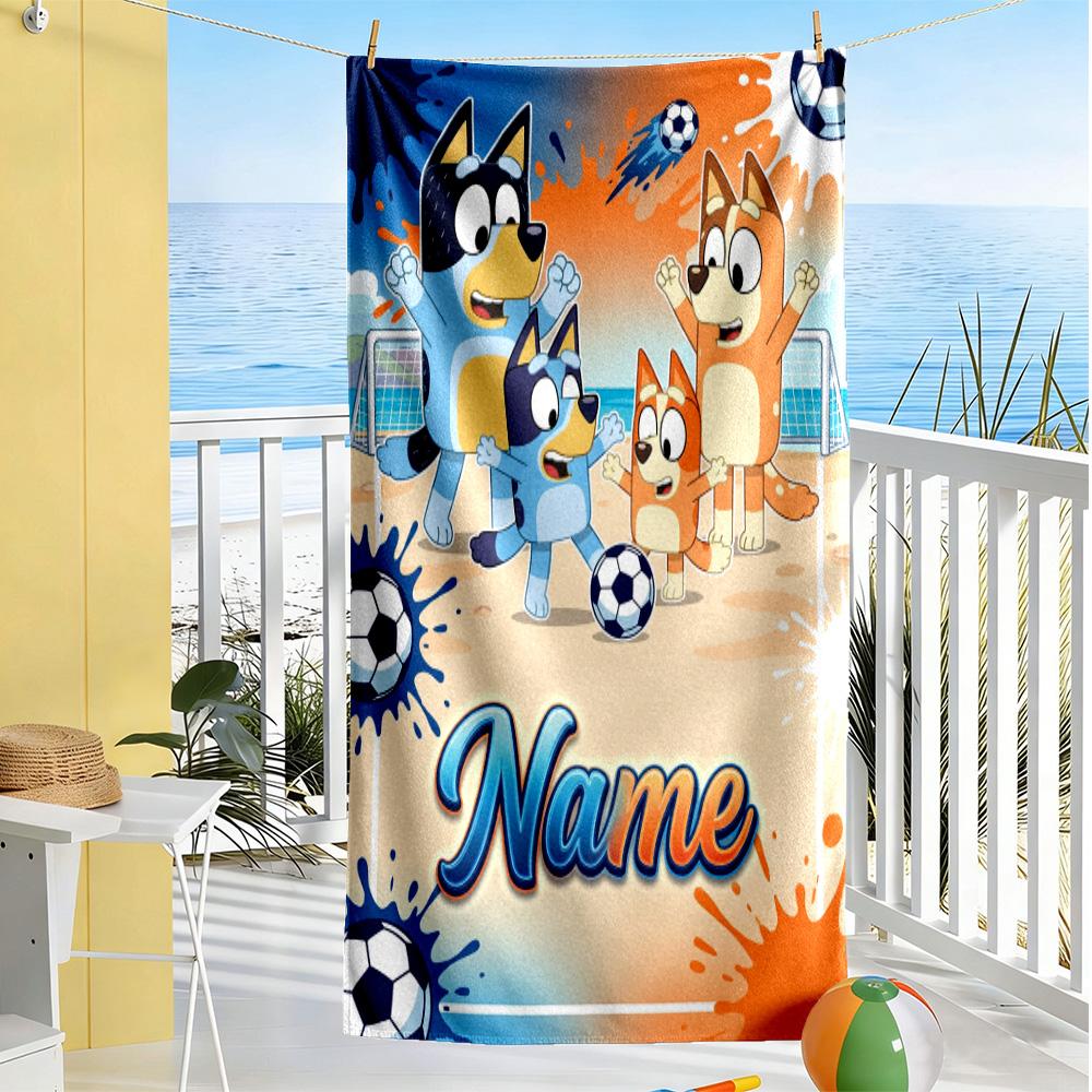 Soccer Fun Customize Your Name Beach Towel Super Soft & Absorbent Portable for SwimmingBeachCamping Travel Beach AccessoriesGym