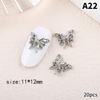 20Pcs Silver Alloy Butterfly Nail Art Bow Charms Accessories Parts For Manicure Doecr Retro Nails Decoration Design Supplies