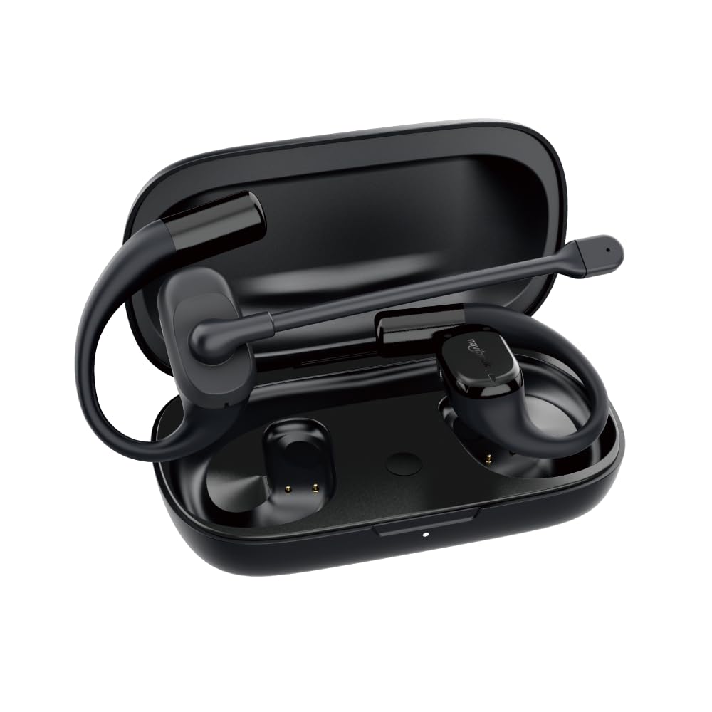 navibook AI Pro Open-Ear Earphones with AI Noise Cancellation (MAX 100dB), Bluetooth 5.4, Detachable Magnetic Microphone, Lightweight 12g, 34 Hours