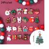 24Pcs/Set Mixed Style Christmas Charms Snowman Santa Tree Penguin Reindeer Pendant For DIY Jewelry Accessories