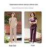 Chic Summer Short Sleeve Set for Middle-Aged & Elderly Women: Stylish Two-Piece with Wide Leg Pants