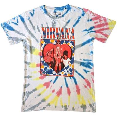 Unisex Shirt Cotton Oversize Large Size Nirvana 'Heart' White Tie Dye T Shirt - NEW