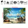 Pirate Party Backdrop - Ship and Sea Treasure Pattern for Birthday Party and Shower Decorations - S