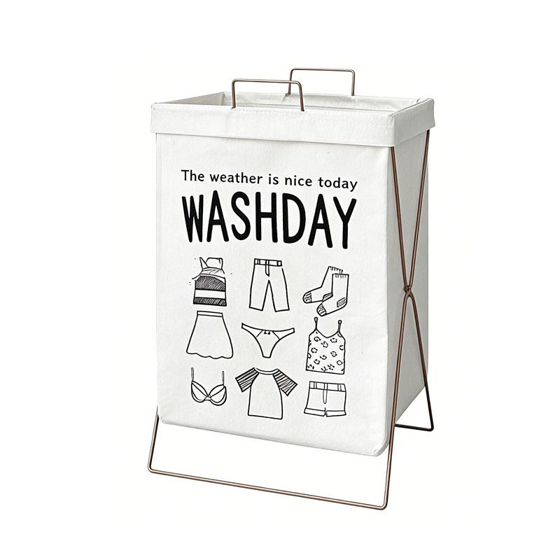 Foldable Fabric Laundry Hamper with Iron Frame