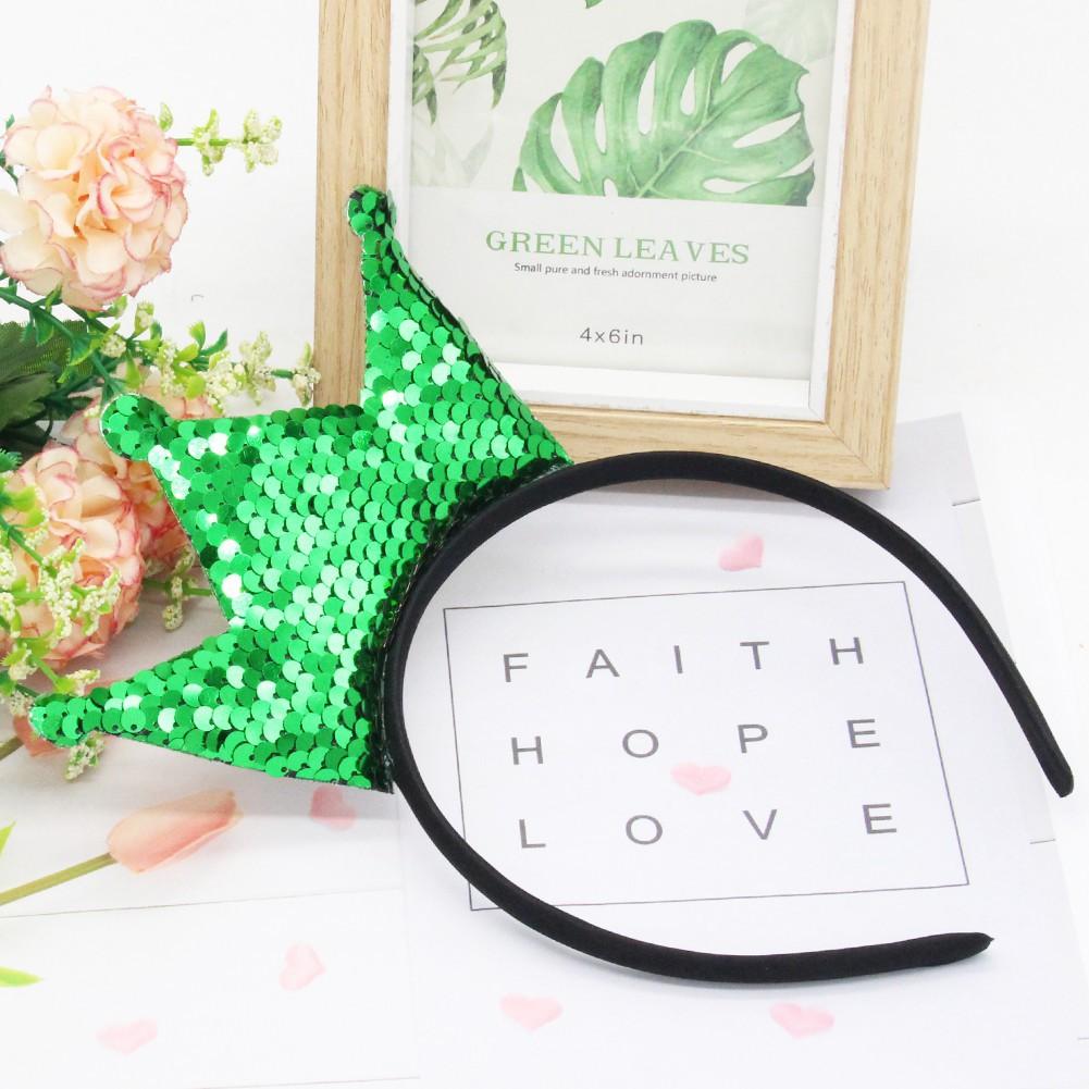 Crown Headband Sequins Hair Bands Women Girls Hair Accessories for Birthday Party Favors Hair Decoration Supplies