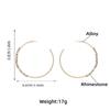 Jijiawenhua New Trend Multicolor Rhinestone Women 'S Big Hoop Earrings Dinner Party Fashion Statement Jewelry Accessories