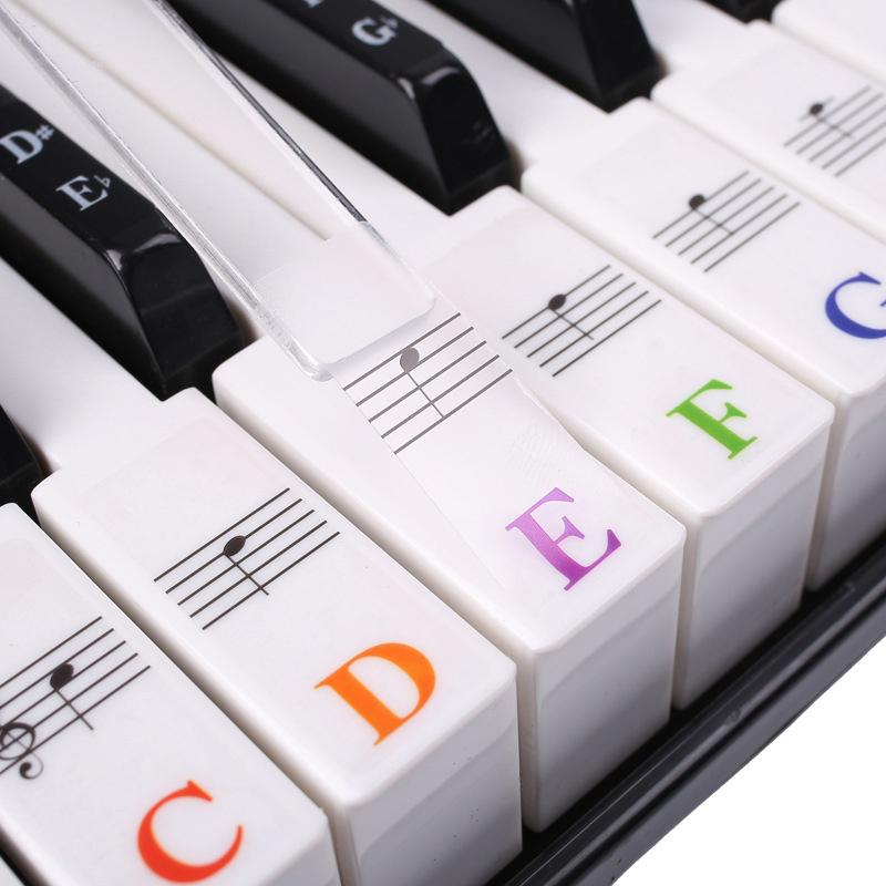 Mehrfarbige Klavieraufkleber Tastaturtasten Noten Abnehmbare Notenetiketten Aufkleber