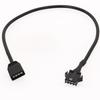 2 szt. Kabel przedłużający RGB SM3/4Pin na 3PIN Żeński/SM3/4Pin Męski Przewód Adapterowy dla Obudowy PC DEEPCOOL/Lian Li Przewód ARGB