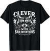 Clever with Bad Intentions Funny Raccoon 100% Cotton T-shirt Mens Tees Top