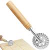 Raviolica Cutter Stamp with Roller Wheel Round Shape with Wood Handle and Grooved Edge Pasta Press Pasta Cutter for Home Kitchen