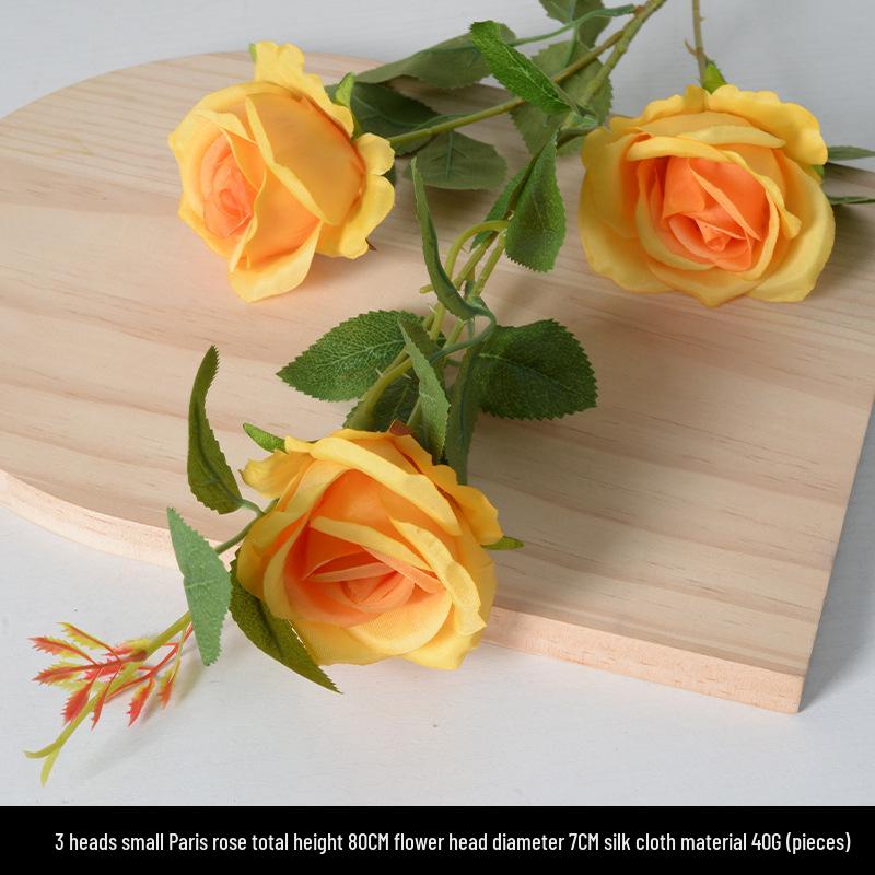 Orange-Themed Wedding Aisle Simulation Flower Arrangement - Artificial Home Decor Row Flowers