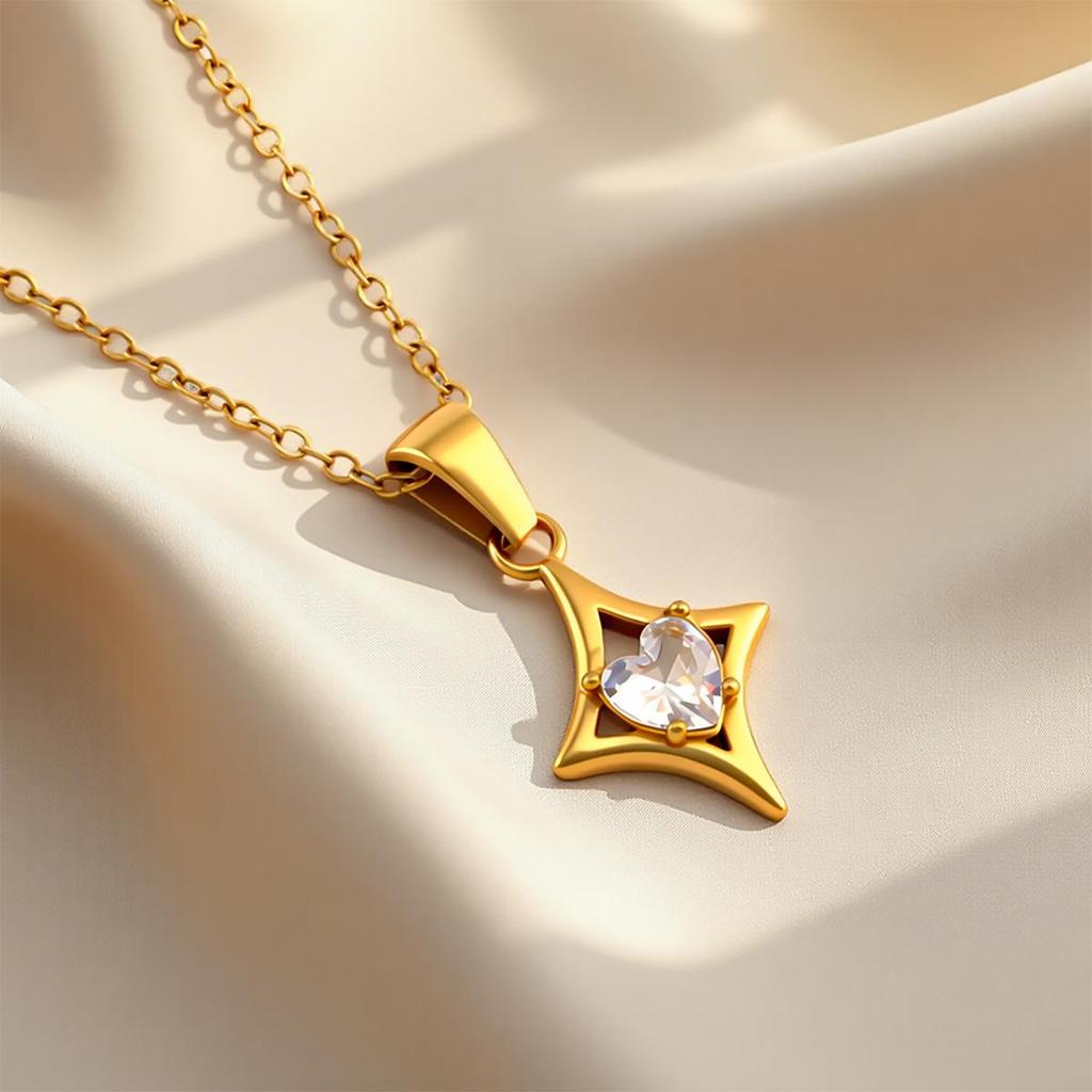 2026 New Arrival: Sparkling Zirconia Four-Point Star Clavicle Necklace