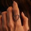 Elegant Heart Ring: Women's High-End Adjustable Open Design, Versatile and Trendy Gift