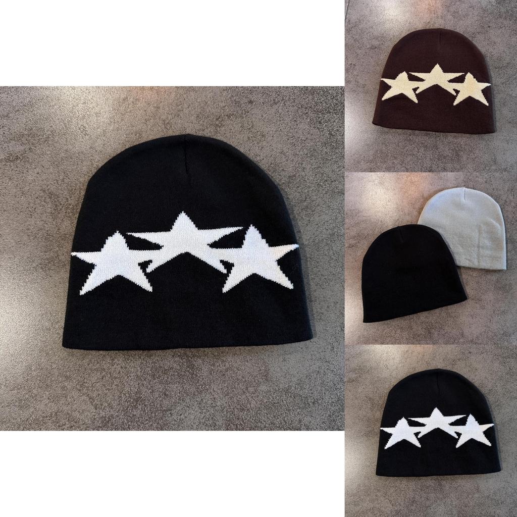 Trendy Style Star Pattern Beanie With High Top Design For Teens And Adults