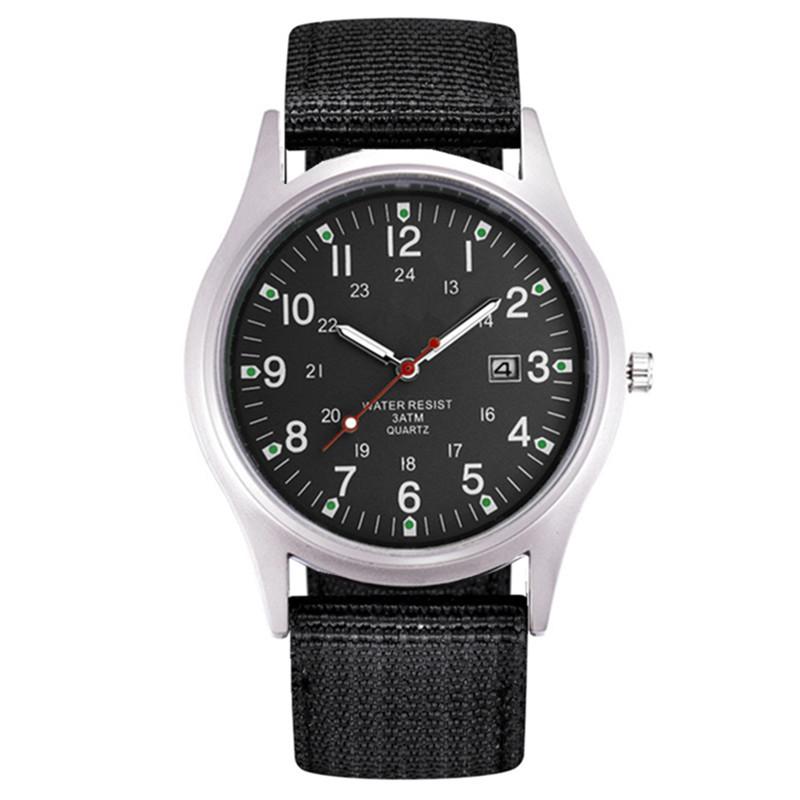 Men's Casual Nylon Band Quartz Sports Watch with Date Function