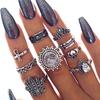 9Pcs/Set Retro Women Rhinestone Knuckle Finger Ring Jewelry Accesories Gifts