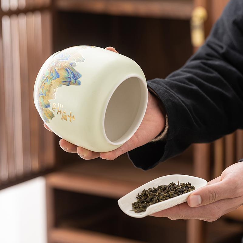 Ceramic Tea Jar Coffee Candy Food Storage Universal Jar Loose Tea Sealed Jartea Storage Jars Home Decor Glazed Ceramic Vase