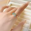 High-end Light Luxury Ring, Blue Butterfly New Non-fading Open Ring, Women's Fashion Versatile Adjustable Ring