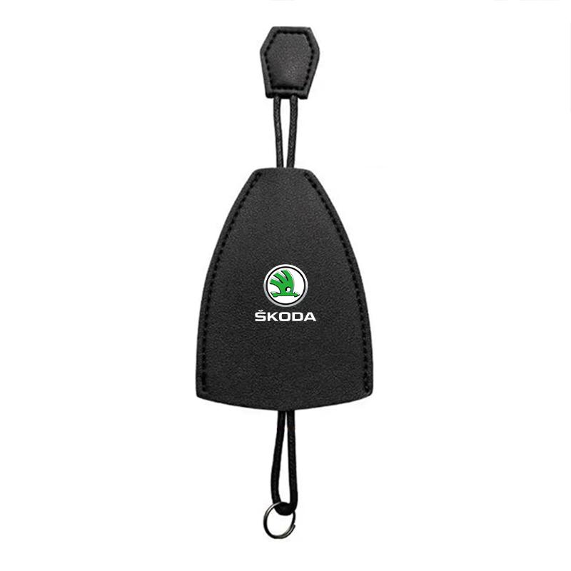 1Pcs Car Key Protection Shell Bag Car Key Case Cover Car Keychain For Skoda Octavia MK2 MK3 2 3 A7 Fabia Karoq Kodiaq Superb Rapid Kamiq