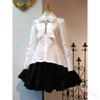 Lapel Shirt, Skirt Cosplay Waist Irregular Skirt Color Retro Skirt