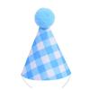 Small Dog Cats Party Hat for Birthday Celebration, Checkered Pet Cap with 10 X 6 Cm Size, Elastic Cord, Costume Headwear for Family Photos