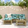 VidaXL Garden Lounge Set 5 pcs, Sofas with Footrest, Furniture Set with Coffee Table Patio Terrace, Rustic, Wood 3186563