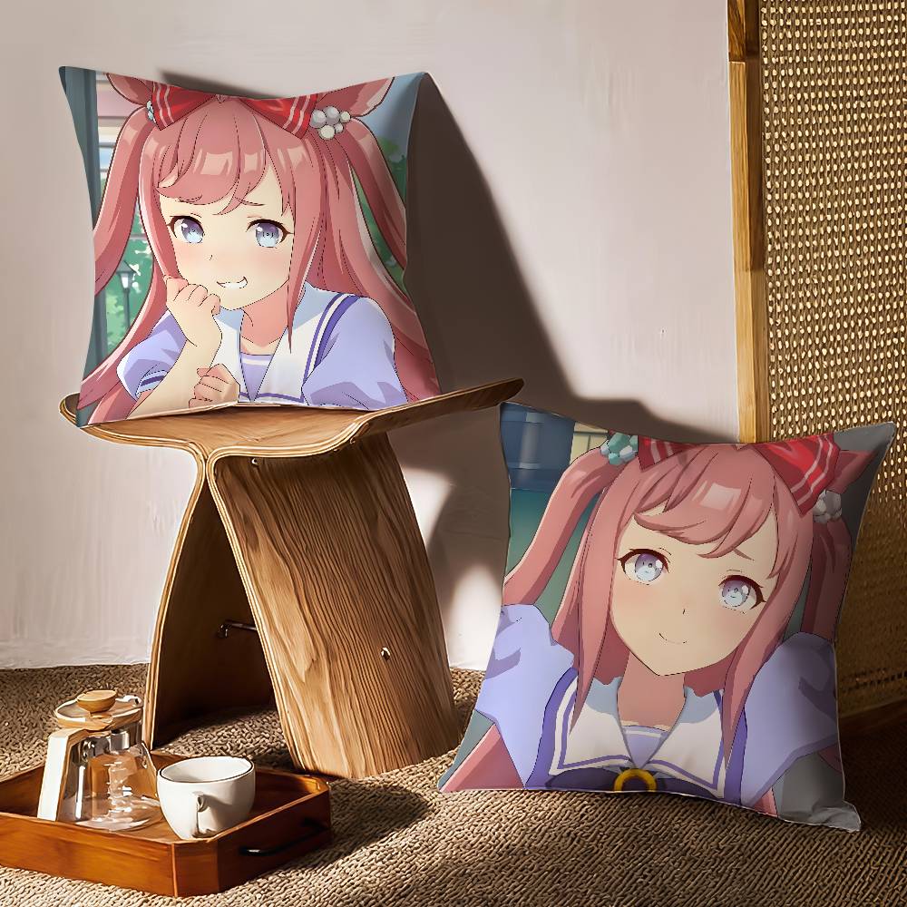 U-Uma Musume Agnes Digital Pillow Case Sofa and Living Room Decorative Cushion Covers Dust-proof and Mite-proof Invisible Zipper
