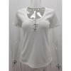 Summer Women Solid Colour Casual T-Shirt U Neck Pullover Tight Short Sleeve Top