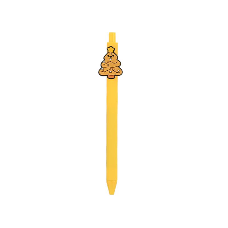 

Customizable Cute Christmas Ballpoint Pen with Soft Rubber Sticker - Creative Stationery Gift 0.5mm Black Refill